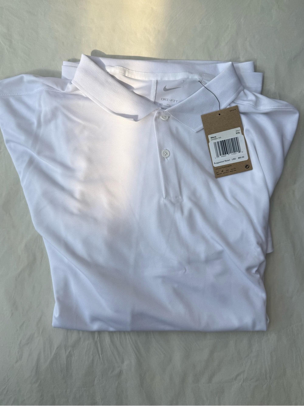 Nike - Velocity Men’s Dri-FIT Collared Golf Polo - Size XXL - White - New W/Tags